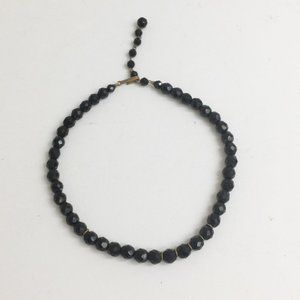 Choker Necklace Black Faceted Beads